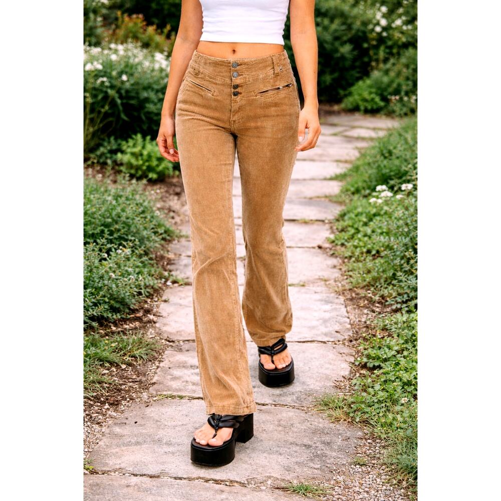 Free People Hit Back Slim Flare Pants - Neutral - size 10